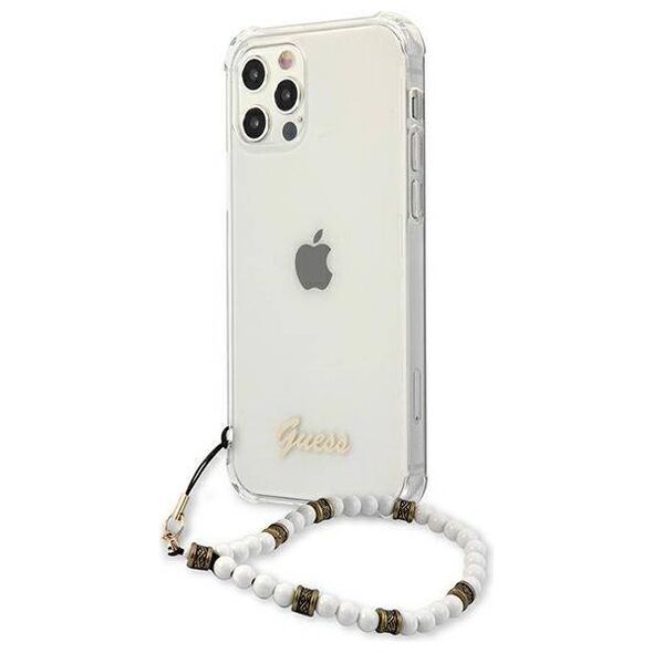 Original Case IPHONE 12 / 12 PRO Guess Hardcase White Pearl (GUHCP12MKPSWH) transparent 3666339003739