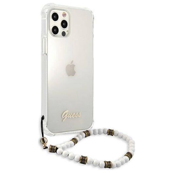 Original Case IPHONE 12 / 12 PRO Guess Hardcase White Pearl (GUHCP12MKPSWH) transparent 3666339003739