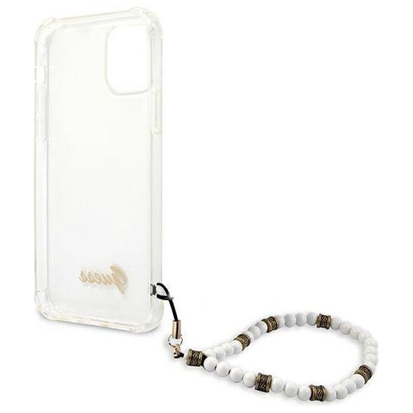 Original Case IPHONE 12 / 12 PRO Guess Hardcase White Pearl (GUHCP12MKPSWH) transparent 3666339003739