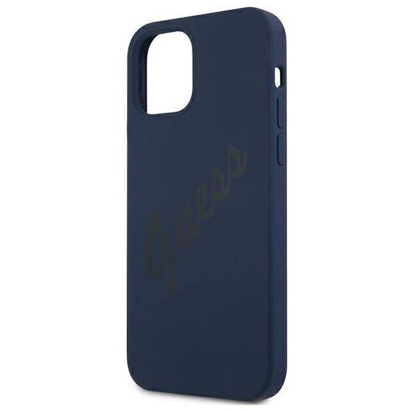 Original Case IPHONE 12 / 12 PRO Guess Hardcase Script Vintage (GUHCP12MLSVSBL) navy blue 3700740495162