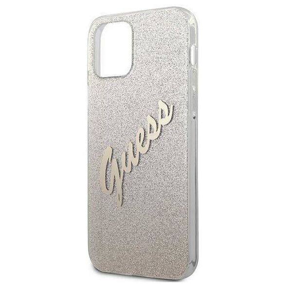 Original Case IPHONE 12 MINI Guess Hardcase Glitter Gradient Script (GUHCP12SPCUGLSGO) gold 3700740494738