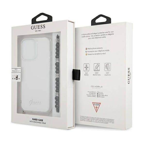 Original Case IPHONE 13 PRO Guess Hardcase Black Pearl (GUHCP13LKPSBK) transparent 3666339025212