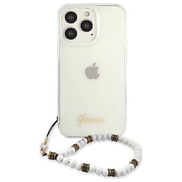 Original Case IPHONE 13 PRO Guess Hardcase White Pearl (GUHCP13LKPSWH) transparent 3666339025250