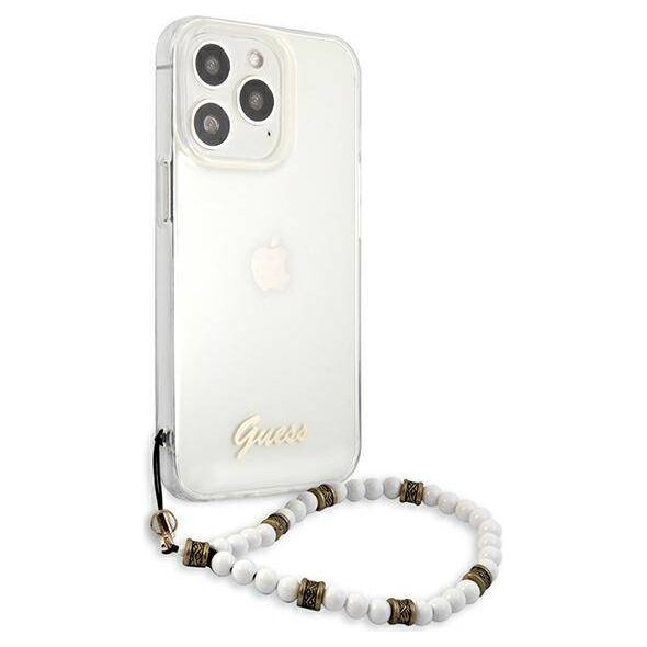 Original Case IPHONE 13 PRO Guess Hardcase White Pearl (GUHCP13LKPSWH) transparent 3666339025250