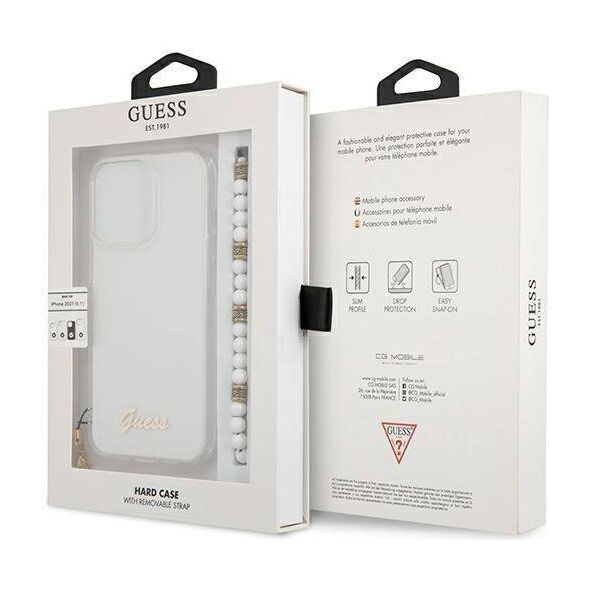 Original Case IPHONE 13 PRO Guess Hardcase White Pearl (GUHCP13LKPSWH) transparent 3666339025250