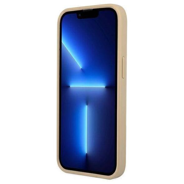 Original Case IPHONE 13 PRO Guess Hardcase Saffianotriangle Logo (GUHCP13LPSATLE) beige 3666339040338