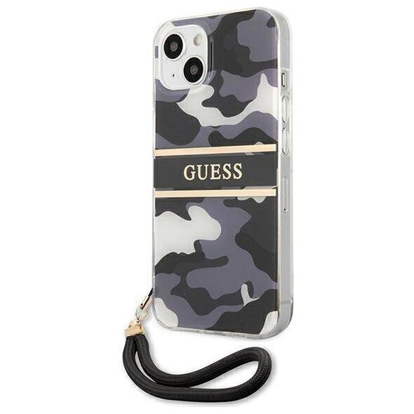 Original Case IPHONE 13 Guess Hardcase Camo Strap Collection (GUHCP13MKCABBK) black 3666339023126