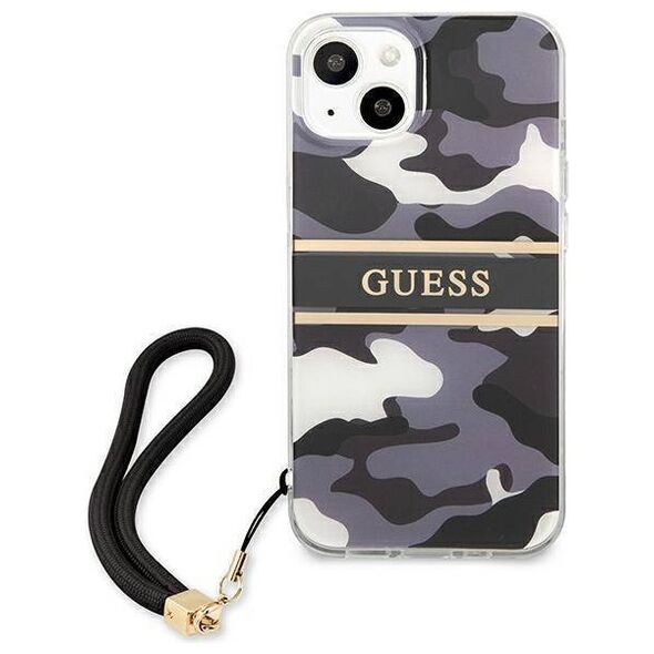 Original Case IPHONE 13 Guess Hardcase Camo Strap Collection (GUHCP13MKCABBK) black 3666339023126