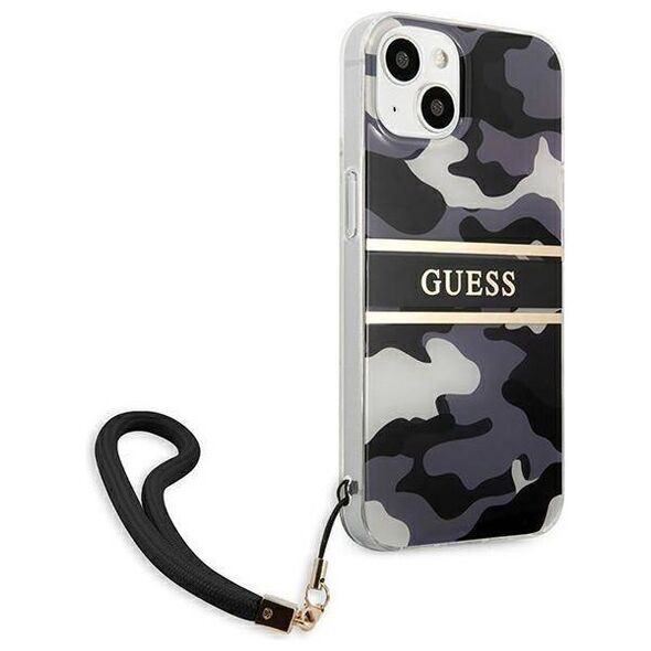 Original Case IPHONE 13 Guess Hardcase Camo Strap Collection (GUHCP13MKCABBK) black 3666339023126