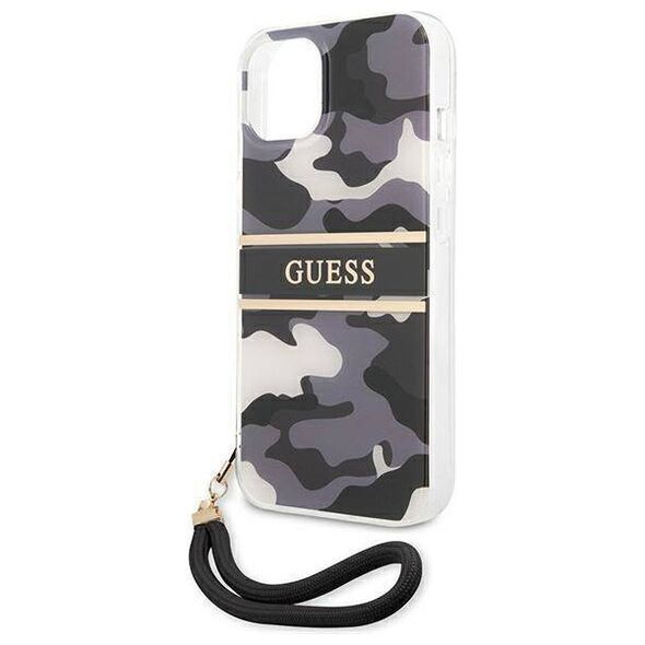 Original Case IPHONE 13 Guess Hardcase Camo Strap Collection (GUHCP13MKCABBK) black 3666339023126