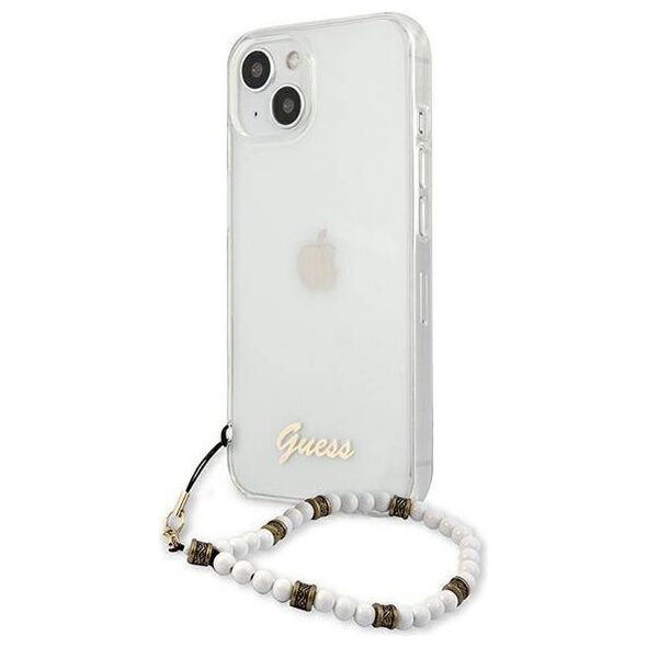 Original Case IPHONE 13 Guess Hardcase White Pearl (GUHCP13MKPSWH) transparent 3666339025243