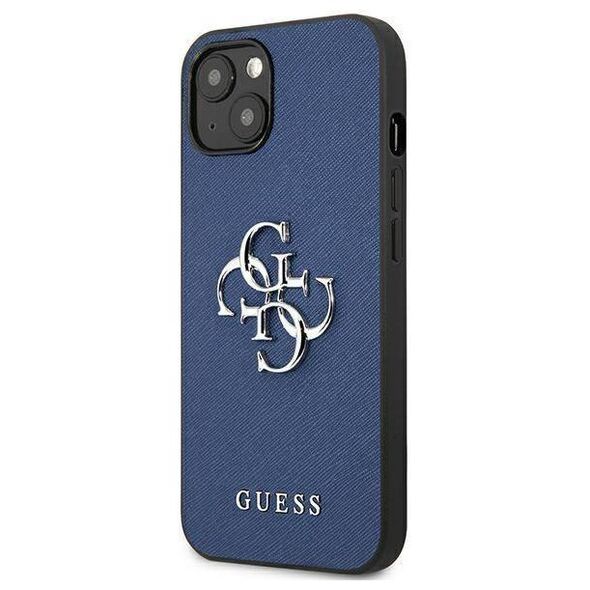 Original Case IPHONE 13 MINI Guess Hardcase Saffiano 4G Metal Logo (GUHCP13SSA4GSBL) blue 3666339024116