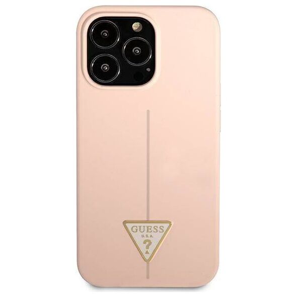 Case IPHONE 13 PRO MAX Guess Hardcase Silicone Triangle (GUHCP13XSLTGP) pink 3666339041021
