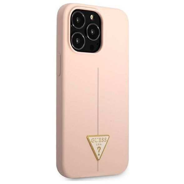 Case IPHONE 13 PRO MAX Guess Hardcase Silicone Triangle (GUHCP13XSLTGP) pink 3666339041021