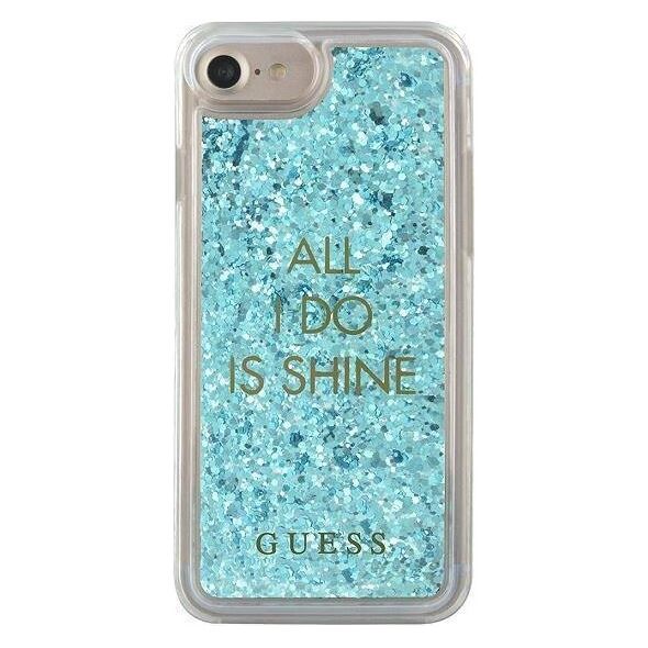 Original Case IPHONE 6 / 6S / 7 / 8 / SE 2020 / 2022 Guess Hard Case Liquid Glitter Party (GUHCP7GLUQBL) blue 3700740398302