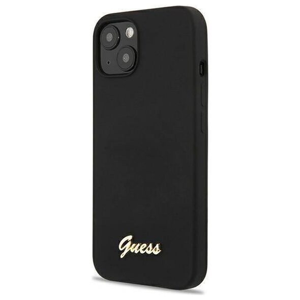 Original Case IPHONE 13 Guess Hardcase Silicone Script Gold Logo Magsafe (GUHMP13MLSLMGBK) black 3666339037093