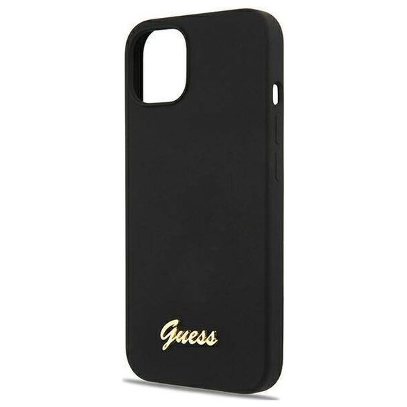Original Case IPHONE 13 Guess Hardcase Silicone Script Gold Logo Magsafe (GUHMP13MLSLMGBK) black 3666339037093