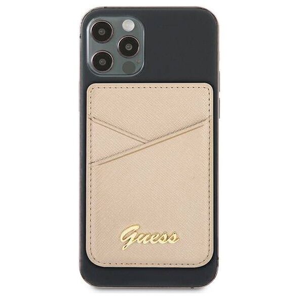 Original Case Guess Wallet Card Slot Magsafe Saffiano (GUWMSSASLGO) gold 3666339006792