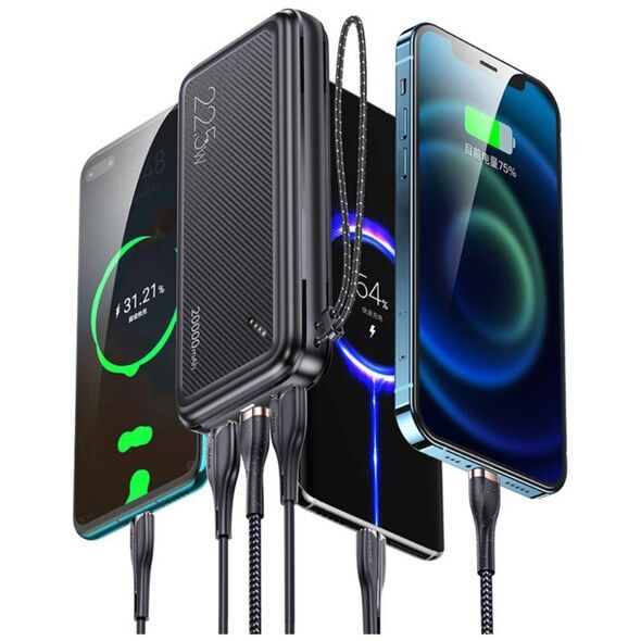 Powerbank 20000mAh PB60 22.5W 2xUSB QC3.0 + USB-C PD3.0 + Micro USB External Battery Fast Charge Usams US-CD168 black 6958444974385