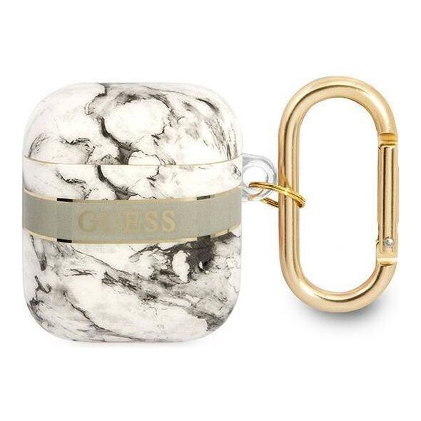 Case APPLE AIRPODS Guess AirPods Marble Strap Collection (GUA2HCHMAG) gray 3666339047160