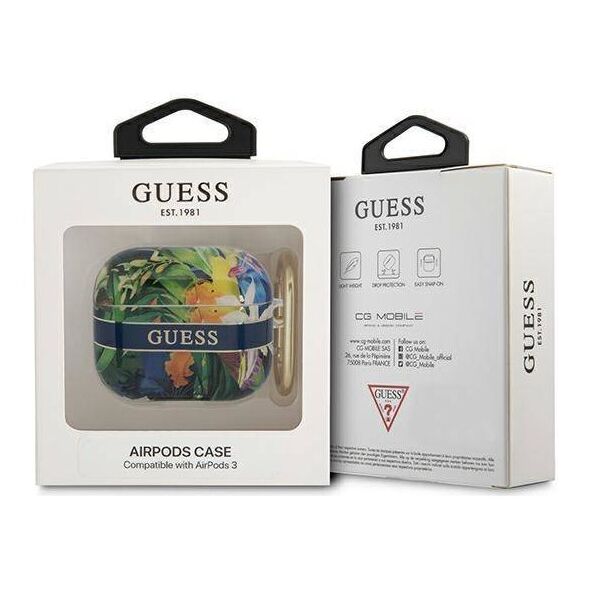 Case APPLE AIRPODS 3 Guess AirPods Flower Strap Collection (GUA3HHFLB) blue 3666339047290