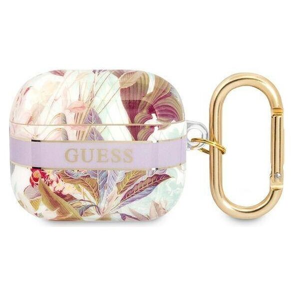 Case APPLE AIRPODS 3 Guess AirPods Flower Strap Collection (GUA3HHFLU) purple 3666339047351