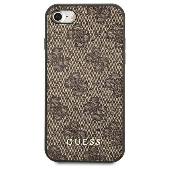 Original Case IPHONE SE 2022 / SE 2020 / 7 / 8 Guess Hard Case 4G Metal Gold Logo (GUHCI8G4GFBR) brown 3700740493953