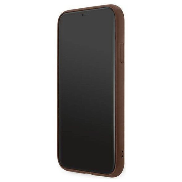 Original Case IPHONE 11 Guess Hard Case 4G Metal Gold Logo (GUHCN61G4GFBR) brown 3700740493915