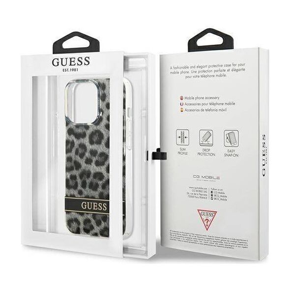 Case IPHONE 13 PRO Guess Hardcase Leopard (GUHCP13LHSLEOK) gray 3666339047467
