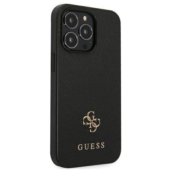 Case IPHONE 13 PRO Guess Hardcase Saffiano 4G Small Metal Logo (GUHCP13LPS4MK) black 3666339047948