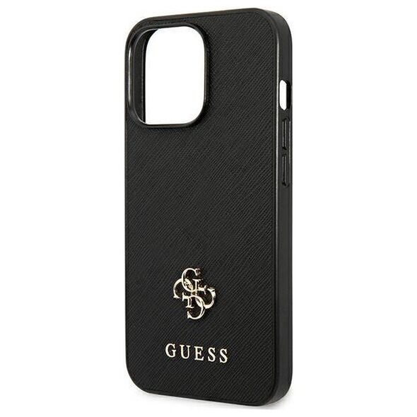 Case IPHONE 13 PRO Guess Hardcase Saffiano 4G Small Metal Logo (GUHCP13LPS4MK) black 3666339047948