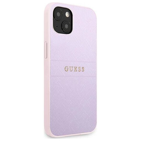 Original Case IPHONE 13 MINI Guess Saffiano Hot Stamp & Metal Logo (GUHCP13SPSASBPU) purple 3666339047849