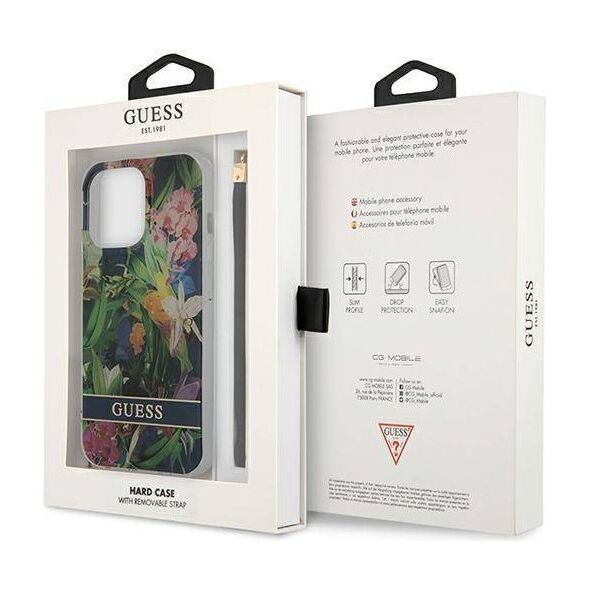 Case IPHONE 13 PRO MAX Guess Hardcase Flower Strap (GUHCP13XHFLSB) blue 3666339040468