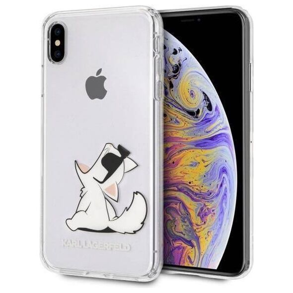 Original Case IPHONE XS MAX Karl Lagerfeld Hardcase Choupette Fun (KLHCI65CFNRC) transparent 3700740436004