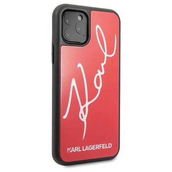 Original Case IPHONE 11 PRO Karl Lagerfeld Hard Case Signature Glitter (KLHCN58DLKSRE) red 3700740467565
