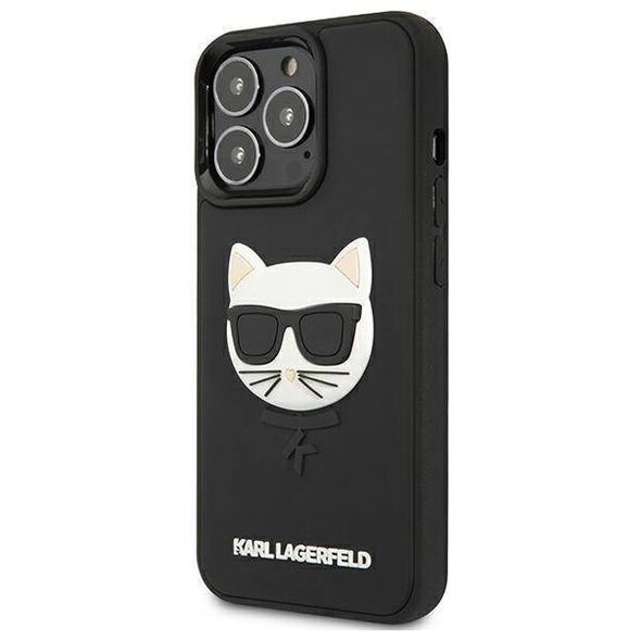 Original Case IPHONE 13 PRO Karl Lagerfeld Hardcase 3D Rubber Choupette (KLHCP13LCH3DBK) black 3666339028152
