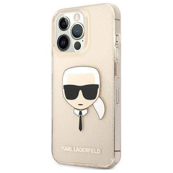 Original Case IPHONE 13 PRO Karl Lagerfeld Hardcase Glitter Karl`s Head (KLHCP13LKHTUGLGO) gold 3666339027599
