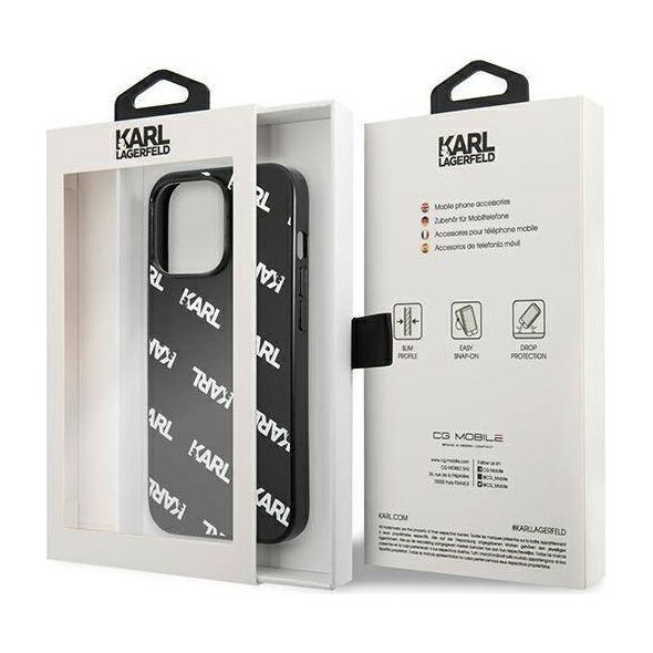 Original Case IPHONE 13 PRO Karl Lagerfeld Hardcase Allover (KLHCP13LPULMBK3) black 3666339049706