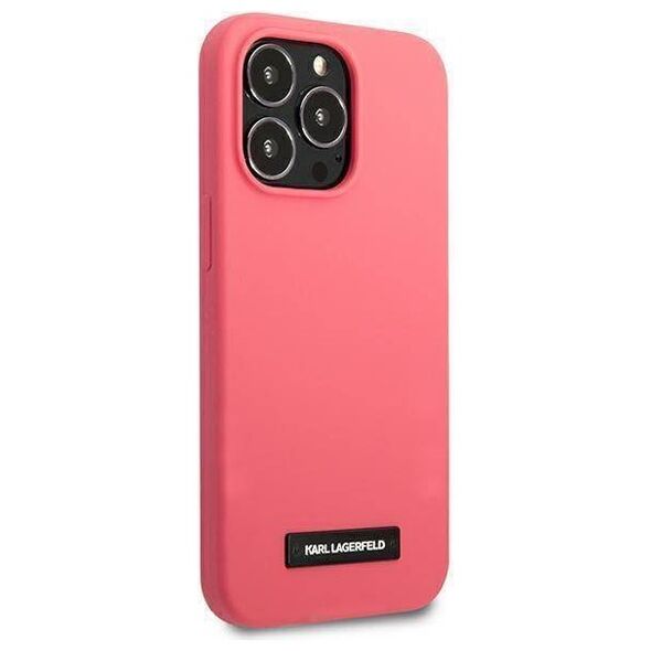 Original Case IPHONE 13 PRO Karl Lagerfeld Hardcase Silicone Plaque (KLHCP13LSLMP1PI) pink 3666339048822