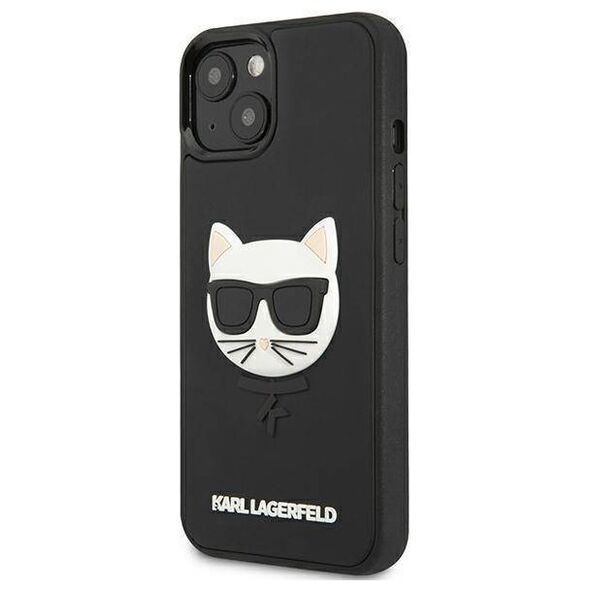 Original Case IPHONE 13 MINI Karl Lagerfeld Hardcase 3D Rubber Choupette (KLHCP13SCH3DBK) black 3666339028138