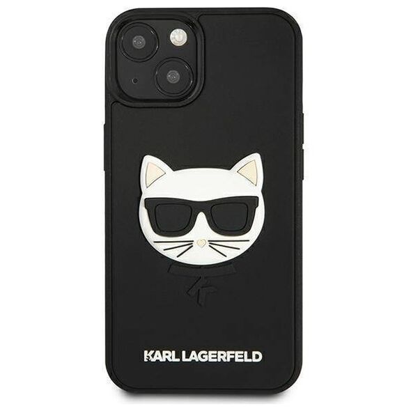 Original Case IPHONE 13 MINI Karl Lagerfeld Hardcase 3D Rubber Choupette (KLHCP13SCH3DBK) black 3666339028138