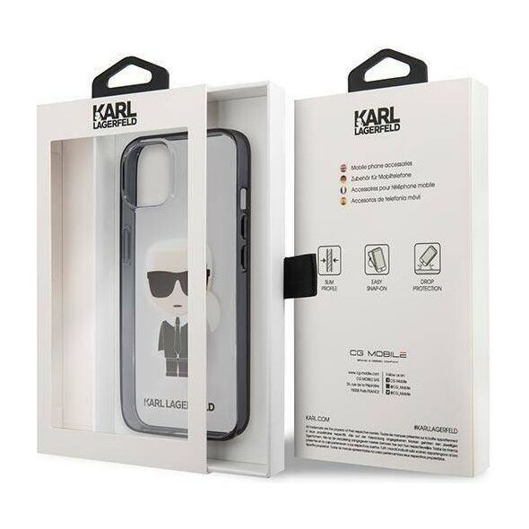 Original Case IPHONE 13 MINI Karl Lagerfeld Ikonik Karl (KLHCP13SHIKCK) transparent 3666339028015
