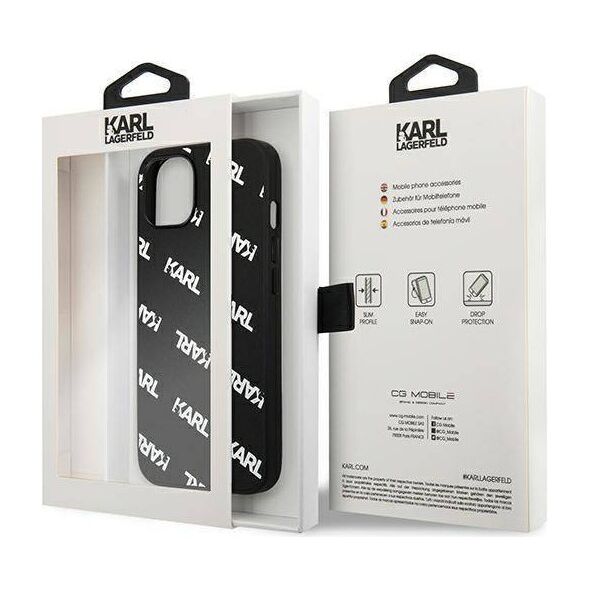 Original Case IPHONE 13 MINI Karl Lagerfeld Hardcase Allover (KLHCP13SPULMBK3) black 3666339049683