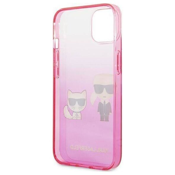 Original Case IPHONE 13 MINI Karl Lagerfeld Hardcase Gradient Ikonik Karl & Choupette (KLHCP13STGKCP) pink 3666339049201