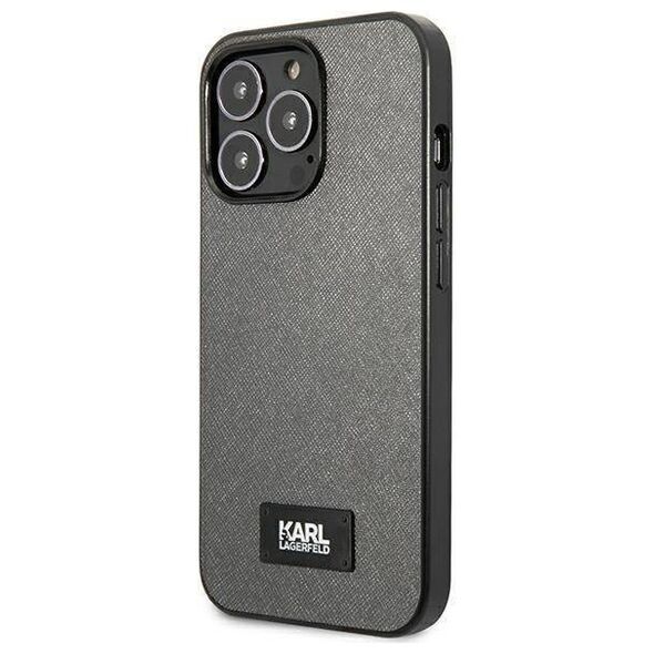 Original Case IPHONE 13 PRO MAX Karl Lagerfeld Hardcase Saffiano Plaque (KLHCP13XSFMP2DG) silver 3666339048914