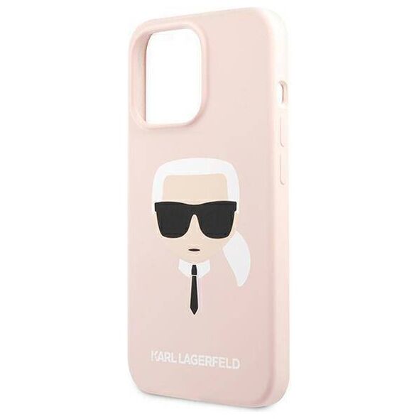 Original Case IPHONE 13 PRO MAX Karl Lagerfeld Hardcase Silicone Karl`s Head (KLHCP13XSLKHLP) light pink 3666339027766