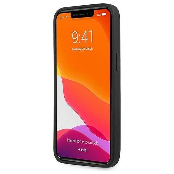 Case IPHONE 13 PRO Mercedes AMG Hardcase Leather Debossed Lines (AMHCP13LGSEBK) black 3666339018955