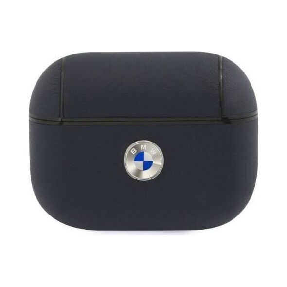 Original Case APPLE AIRPODS PRO BMW Cover Geniune Leather Silver Logo (BMAPSSLNA) navy blue 3666339009441