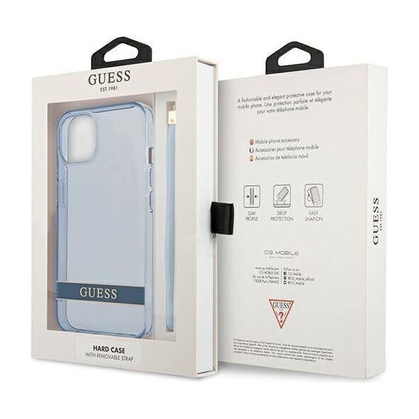 Case IPHONE 13 Guess Hardcase Translucent Stap (GUHCP13MHTSGSB) blue 3666339040680
