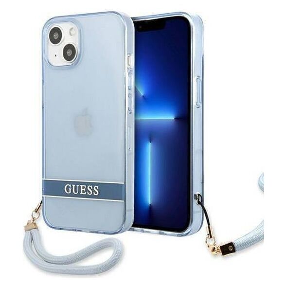 Case IPHONE 13 MINI Guess Hardcase Translucent Stap (GUHCP13SHTSGSB) blue 3666339040673